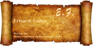 Erhard Fodor névjegykártya